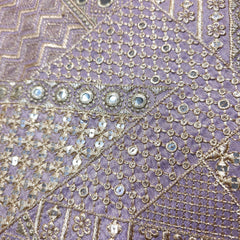 Mirror Work on Lilac Shimmer Tissue Fabric
