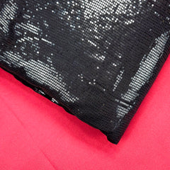 Ruhani Jet Black Georgette Embroidered Fabric with Sequins