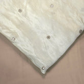 Gold Sequin Embroidered Dyeable shimmer Tissue Fabric with Gold Circular Floral Motif