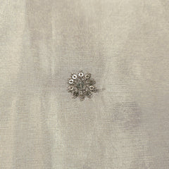 Gold Sequin Embroidered Dyeable shimmer Tissue Fabric with Gold Circular Floral Motif