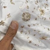 Dyeable Crepe Fabric with Floral Vine Pattern
