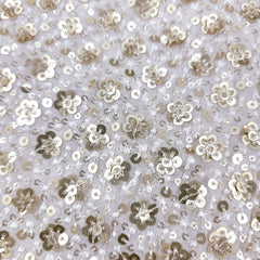 Embroidered all over Floral Sequin Work on Dyeable Georgette fabric