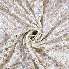 Embroidered all over Floral Sequin Work on Dyeable Georgette fabric