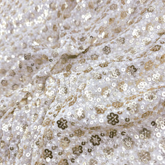 Embroidered all over Floral Sequin Work on Dyeable Georgette fabric