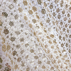 Embroidered all over Floral Sequin Work on Dyeable Georgette fabric