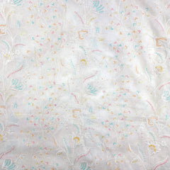 Embroidered Multicolor Sequin and Threadwork on Dyeable Georgette fabric