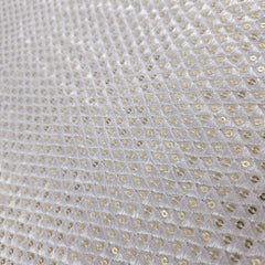 Embroidered Dyeable Georgette Fabric with Gold Sequin and Floral Resham Work