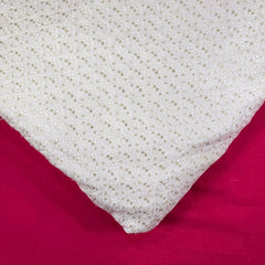 Embroidered Dyeable Georgette Fabric with Gold Sequin and Geometric Resham Work