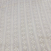 Embroidered Dyeable Georgette Fabric with Gold Sequin and Linear Floral Resham Work