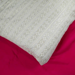 Embroidered Dyeable Georgette Fabric with Gold Sequin and Linear Floral Resham Work