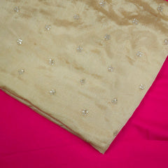 Ziya Gold Base Embroidered Chinon Fabric with Sequin Butta