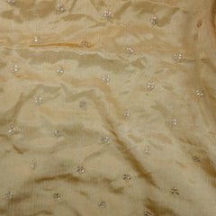Ziya Gold Base Embroidered Chinon Fabric with Sequin Butta