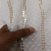 Ziya Embroidered Dyeable Georgette Base Fabric with Linear Sequin & Resham Work