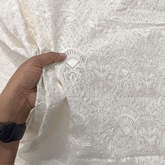 Dyeable Chanderi Fabric with Scallope & Floral Work