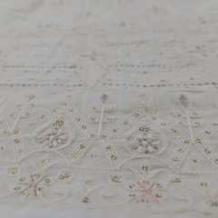 Resham & Sequin work Embroidered Dyeable Georgette Fabric with border