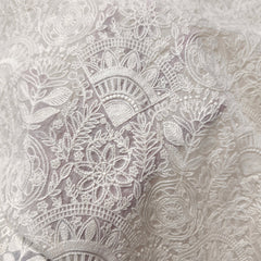 Dyeable Chanderi Fabric with Scallope & Floral Work