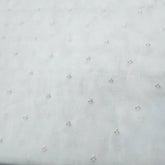 Water Gold Sequin on Dyeable Organza Fabric with Circular Floral Motif