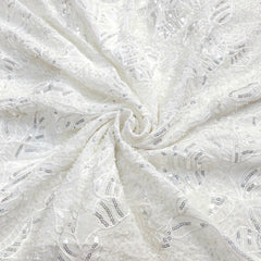 Embroidered Dyeable Georgette Fabric with Heavy Sequins and Pearl Work