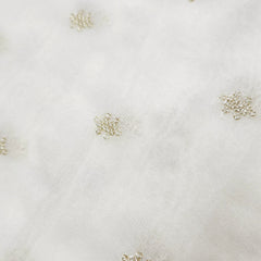 Silver Sequin on Dyeable Georgette Fabric with Floral Work