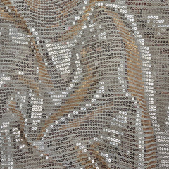 Ruhani Gold Georgette Embroidered Fabric with Sequins