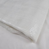 Ruhani White Georgette Embroidered Fabric with Sequins