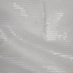 Ruhani White Georgette Embroidered Fabric with Sequins