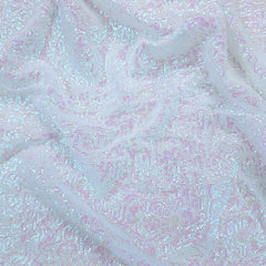 Zarqa Dyeable Georgette Fabric with Rainbow Sequin