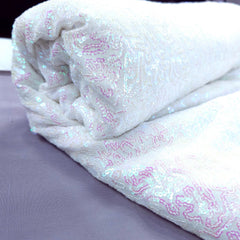 Zarqa Dyeable Georgette Fabric with Rainbow Sequin