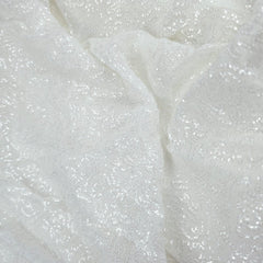 Zarqa Dyeable Georgette Fabric with Icy White Sequin