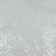 Zarqa Dyeable Georgette Fabric with Icy White Sequin