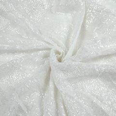 Zarqa Dyeable Georgette Fabric with Icy White Sequin