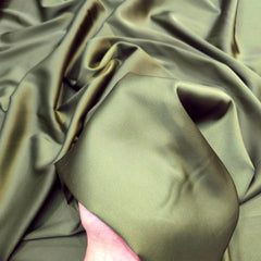 Olive Green Imported Satin Fabric