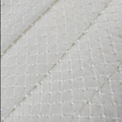 Noor-Dana Georgette Dyeable Handwork fabric with Diamond Grid and Cutdana work