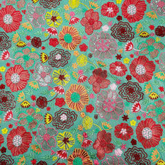 Nakshatra Aqua Teal Georgette Base Embroidered Fabric