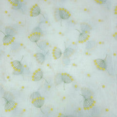 Eywa Yellow Floral Embroidered Maheshwari Fabric