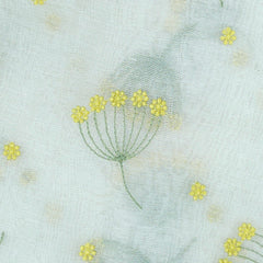 Eywa Yellow Floral Embroidered Maheshwari Fabric