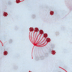 Eywa Red Floral Embroidered Maheshwari Fabric