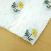 Reshamzar Yellow Embroidered Maheshwari Fabric