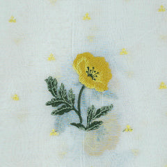 Reshamzar Yellow Embroidered Maheshwari Fabric