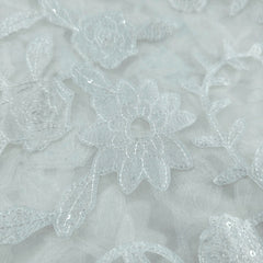 Embroidered Dyeable Organza base Brasso Fabric with Floral Pattern