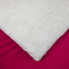 Embroidered Dyeable Organza base Brasso Fabric with Floral Pattern