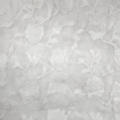 Embroidered Dyeable Organza base Brasso Fabric with Floral Pattern
