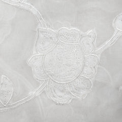 Embroidered Dyeable Organza base Brasso Fabric with Floral Pattern