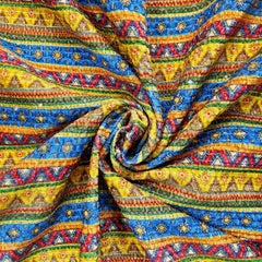 Reshmi Multiccolor Velvet Fabric with Sequins Work