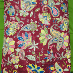 Maroon Crepe Base Fabric with Multicolor Embroidery & Zari, Sequin work