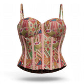 Designer Readymade Corset on White Brocade Fabric