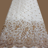 DYEABLE Crepe Fabric with Sequin, Cutdana and Zari work Peacock Border