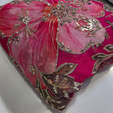 Fuschia Pink Organza Mahima Mahajan inspired with cutdana & sequin work with Floral Position Print