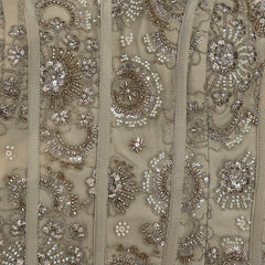 Designer Readymade Corset on Beige Embroidered Net Fabric