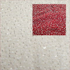 Embroidered Dyeable Georgette Fabric with White Sequin & Cutdana work